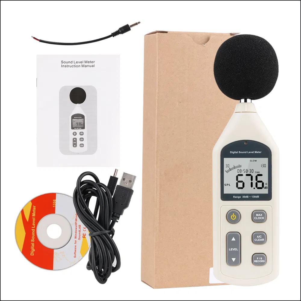 コンピュータ接続デシベル騒音レベル騒音音量テスター大画面 HD ディスプレイ自動誘導バックライト騒音計